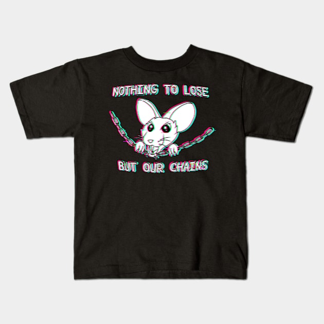 Nothing To Lose But Our Chains (Glitched Version) Kids T-Shirt by Rad Rat Studios